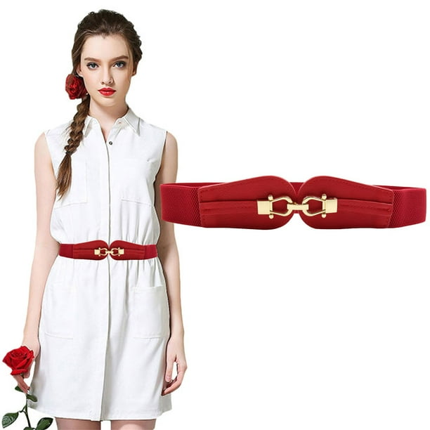 Women Girls Classic Vintage Bowknot Wide Elastic Waist Band Waist Belt Women Girls Classic Vintage Bowknot Wide Elastic Waist Band Waist Belt
